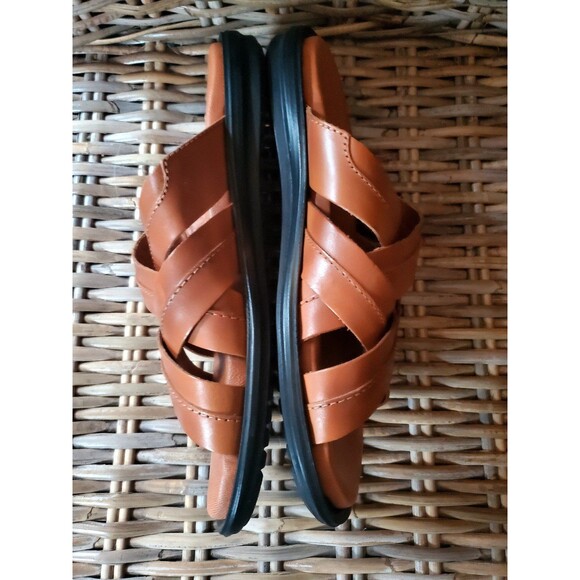 Donald Pliner Mens Sandals Leather Brown Iggie Congac Strappy Slides Size 8 main image 8